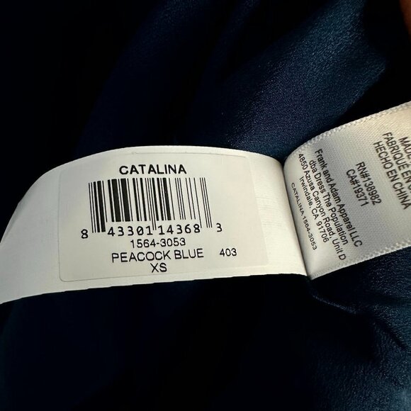 DRESS THE POPULATION Catalina Fit & Flare Cocktail Dress in Peacock Blue X-Small - Picture 7 of 12